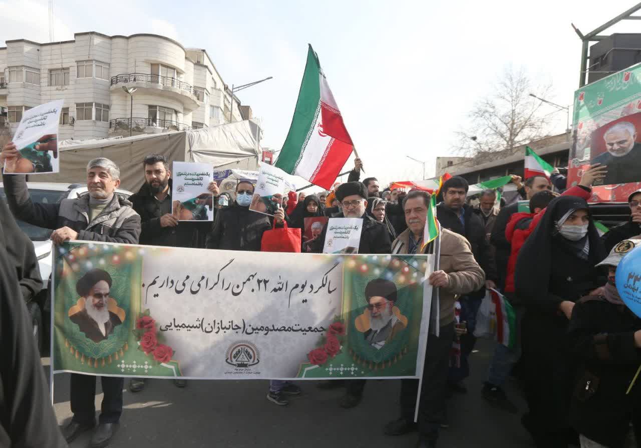 حضور جانبازان شیمیایی در راهپیمایی پرشور ۲۲ بهمن ۱۴۰۱